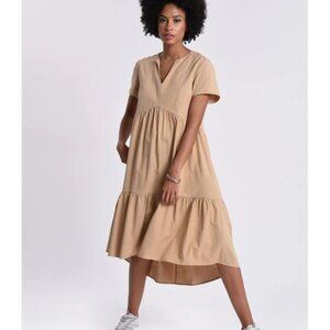 Molly Bracken V-Neck short sleeve Coton blend dress SIze XS